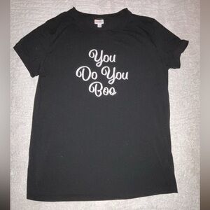 LuLaRoe “You Do You Boo” Crewneck Long Shirt Top